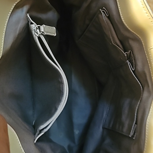 Calvin Klein Designer Large Tote, Taupe, Patent Leather, Magnetic Closure - Picture 8 of 8